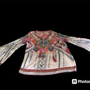 Flying Tomato Peek-a-boo Sleeve Boho Top